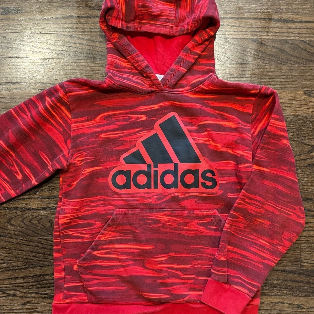 Adidas Red and Black Dynamic Hoodie